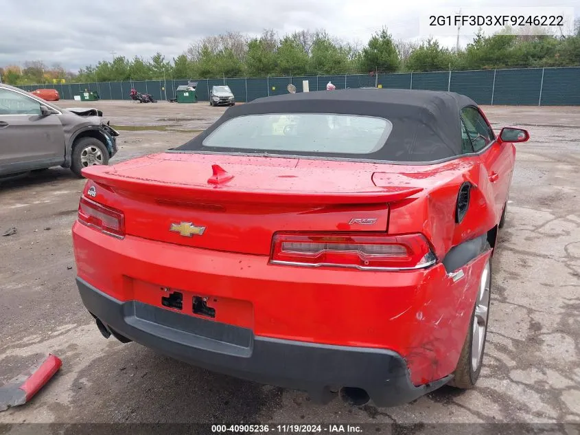 2015 Chevrolet Camaro 2Lt VIN: 2G1FF3D3XF9246222 Lot: 40905236