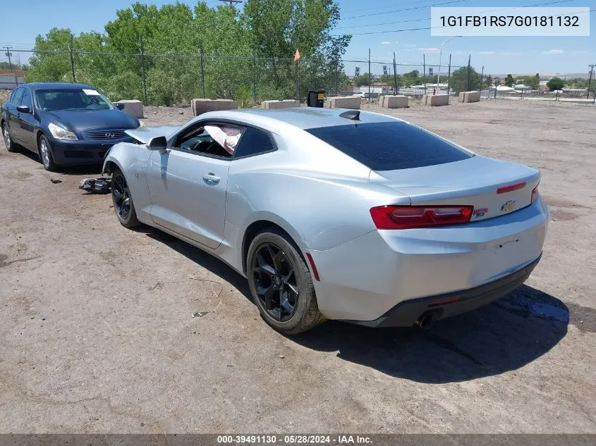 2016 Chevrolet Camaro 1Lt VIN: 1G1FB1RS7G0181132 Lot: 39491130