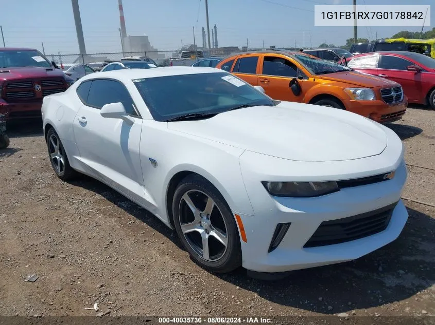 2016 Chevrolet Camaro 1Lt VIN: 1G1FB1RX7G0178842 Lot: 40035736