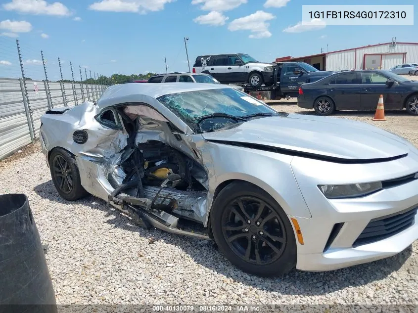 2016 Chevrolet Camaro 1Lt VIN: 1G1FB1RS4G0172310 Lot: 40130079