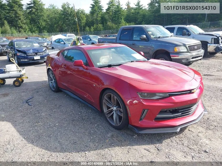 2016 Chevrolet Camaro Lt VIN: 1G1FD1RSXG0154310 Lot: 40140699