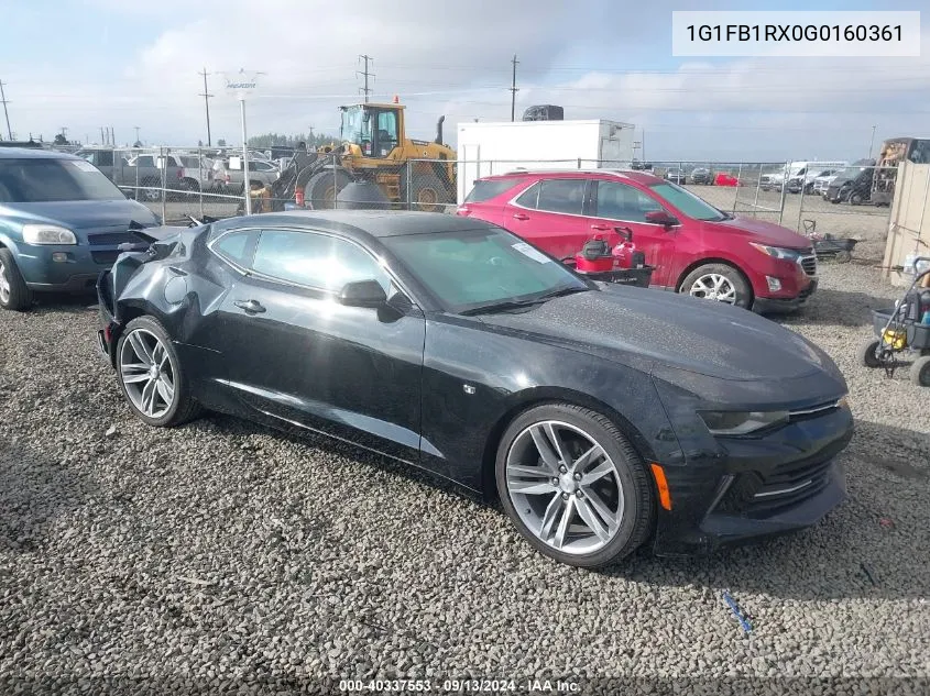 2016 Chevrolet Camaro Lt VIN: 1G1FB1RX0G0160361 Lot: 40337553