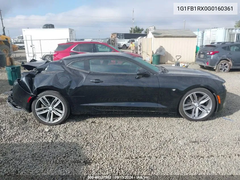 2016 Chevrolet Camaro Lt VIN: 1G1FB1RX0G0160361 Lot: 40337553