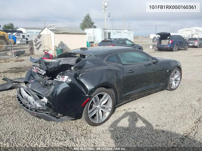 2016 Chevrolet Camaro Lt VIN: 1G1FB1RX0G0160361 Lot: 40337553