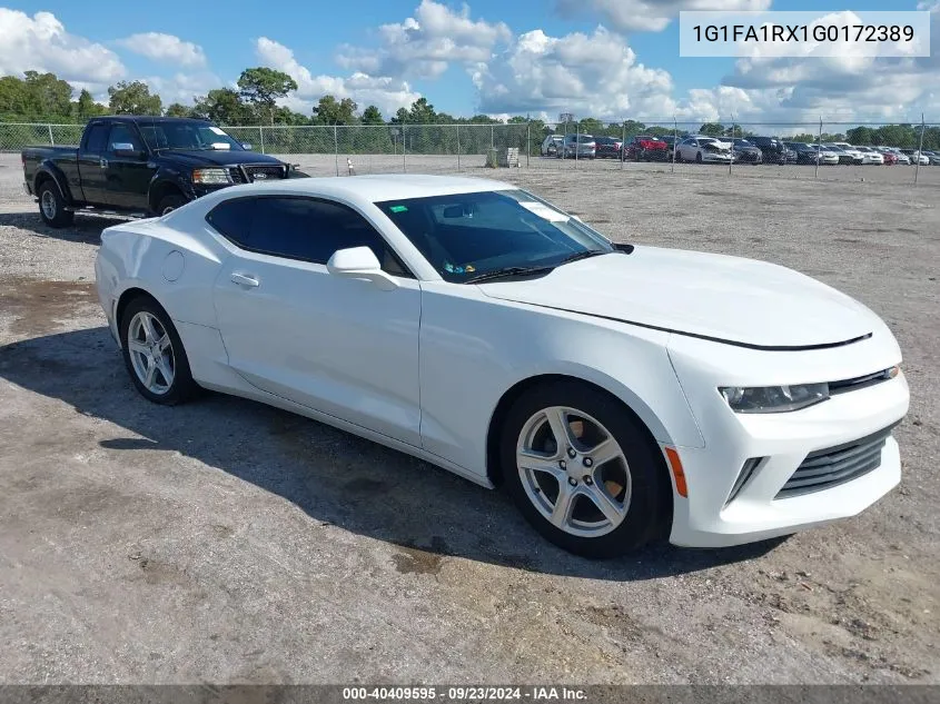 2016 Chevrolet Camaro 1Lt VIN: 1G1FA1RX1G0172389 Lot: 40409595