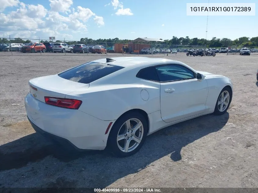 2016 Chevrolet Camaro 1Lt VIN: 1G1FA1RX1G0172389 Lot: 40409595