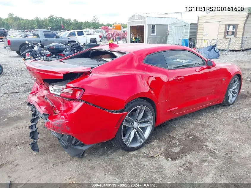 2016 Chevrolet Camaro 1Lt VIN: 1G1FB1RS2G0161600 Lot: 40440119