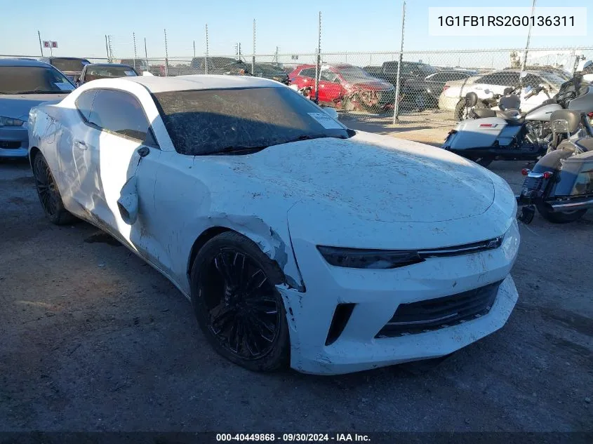 2016 Chevrolet Camaro Lt VIN: 1G1FB1RS2G0136311 Lot: 40449868