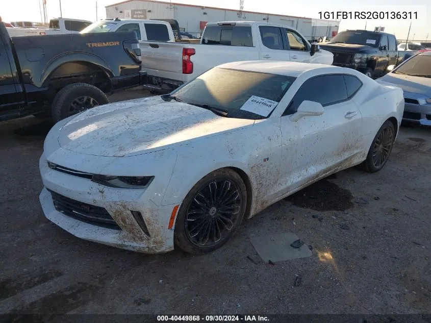 2016 Chevrolet Camaro Lt VIN: 1G1FB1RS2G0136311 Lot: 40449868