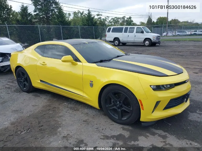 2016 Chevrolet Camaro 1Lt VIN: 1G1FB1RS3G0184626 Lot: 40515866