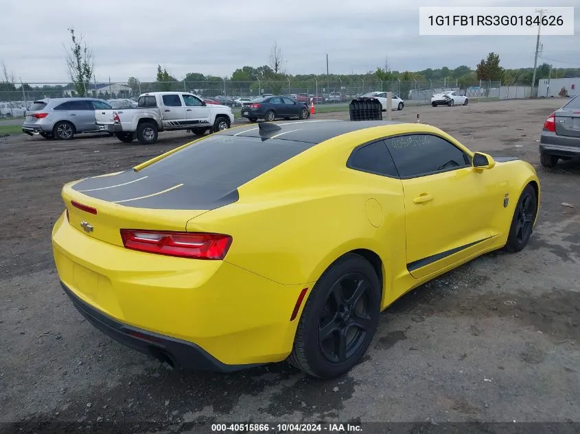 2016 Chevrolet Camaro 1Lt VIN: 1G1FB1RS3G0184626 Lot: 40515866