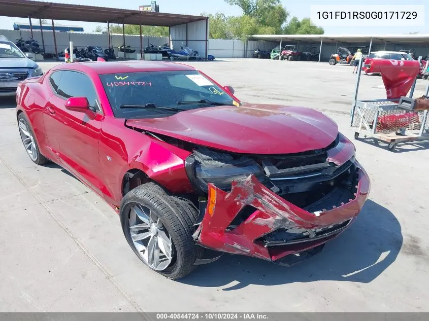 2016 Chevrolet Camaro 2Lt VIN: 1G1FD1RS0G0171729 Lot: 40544724