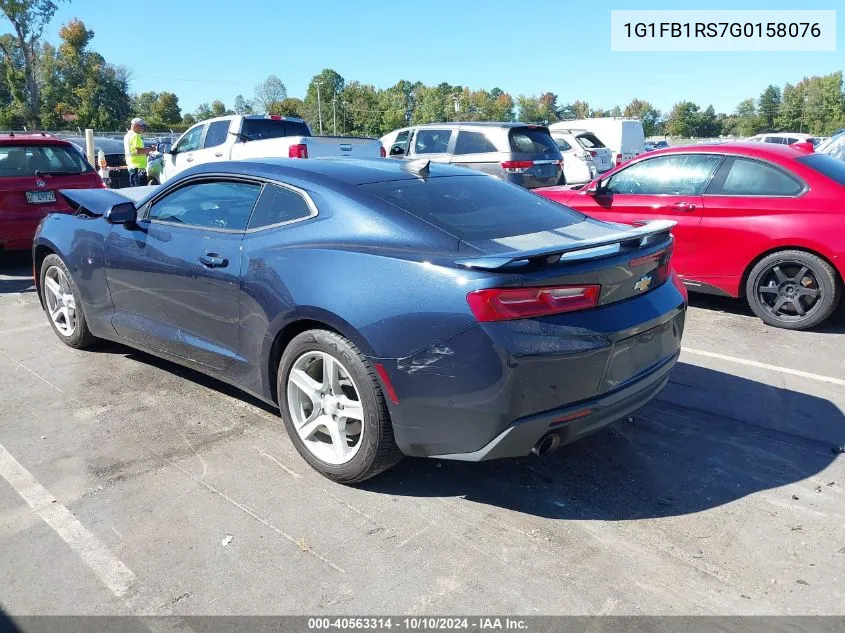 2016 Chevrolet Camaro 1Lt VIN: 1G1FB1RS7G0158076 Lot: 40563314