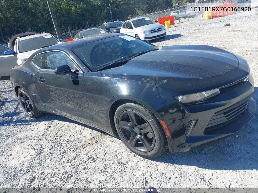 2016 Chevrolet Camaro Lt VIN: 1G1FB1RX7G0166920 Lot: 40576580