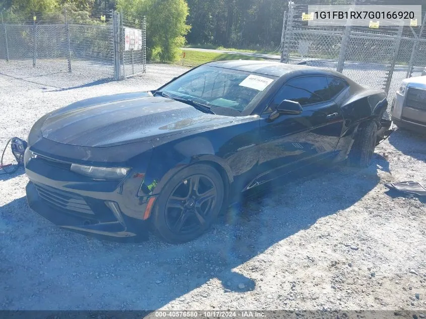 2016 Chevrolet Camaro Lt VIN: 1G1FB1RX7G0166920 Lot: 40576580