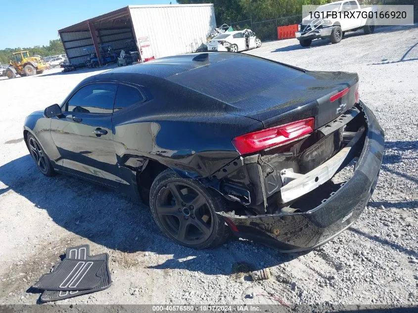 2016 Chevrolet Camaro Lt VIN: 1G1FB1RX7G0166920 Lot: 40576580