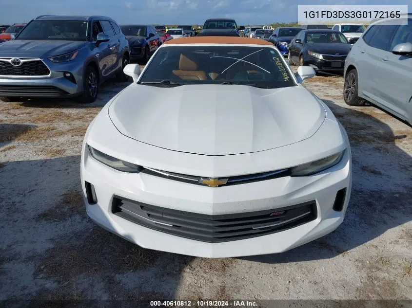 2016 Chevrolet Camaro 2Lt VIN: 1G1FD3DS3G0172165 Lot: 40610812