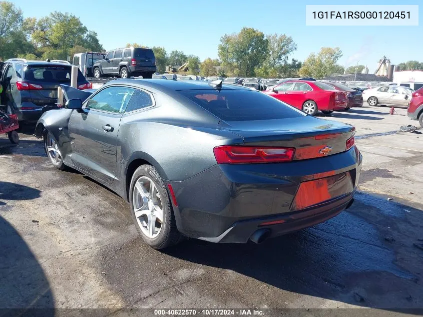 2016 Chevrolet Camaro 1Lt VIN: 1G1FA1RS0G0120451 Lot: 40622570