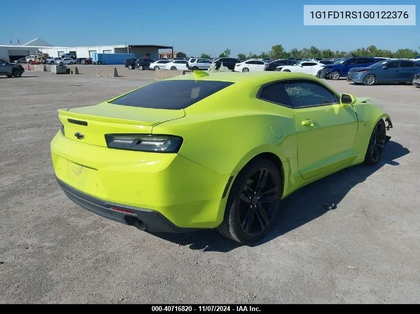 2016 Chevrolet Camaro 2Lt VIN: 1G1FD1RS1G0122376 Lot: 40716820