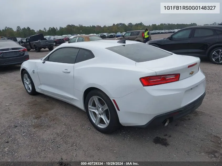 2016 Chevrolet Camaro 1Lt VIN: 1G1FB1RS0G0148327 Lot: 40729334