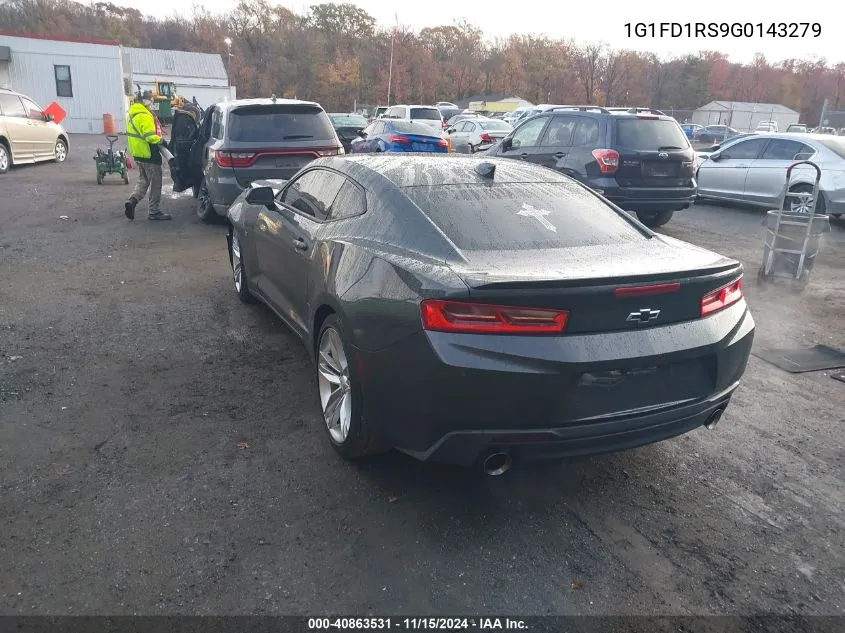 2016 Chevrolet Camaro 2Lt VIN: 1G1FD1RS9G0143279 Lot: 40863531