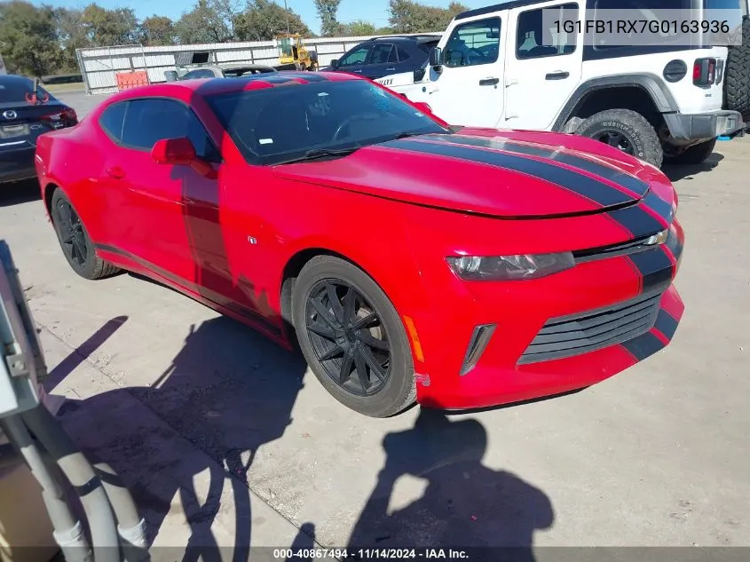 2016 Chevrolet Camaro 1Lt VIN: 1G1FB1RX7G0163936 Lot: 40867494