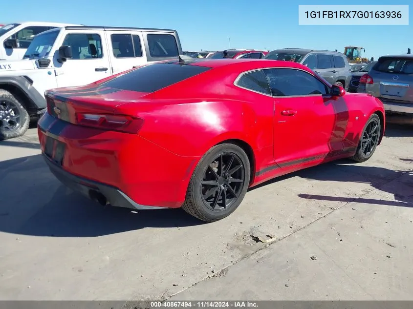 2016 Chevrolet Camaro 1Lt VIN: 1G1FB1RX7G0163936 Lot: 40867494