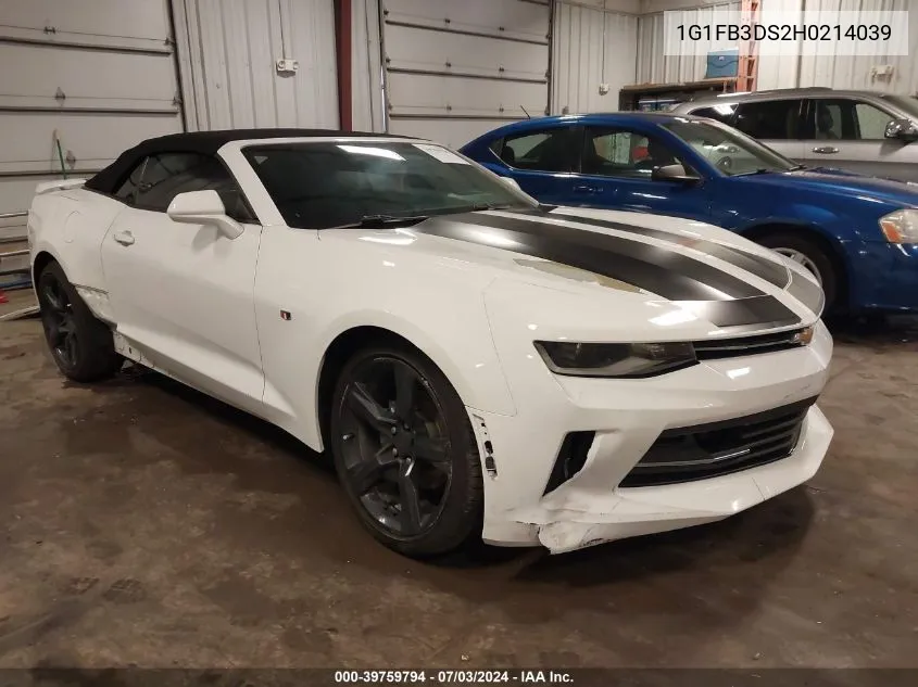 2017 Chevrolet Camaro 1Lt VIN: 1G1FB3DS2H0214039 Lot: 39759794