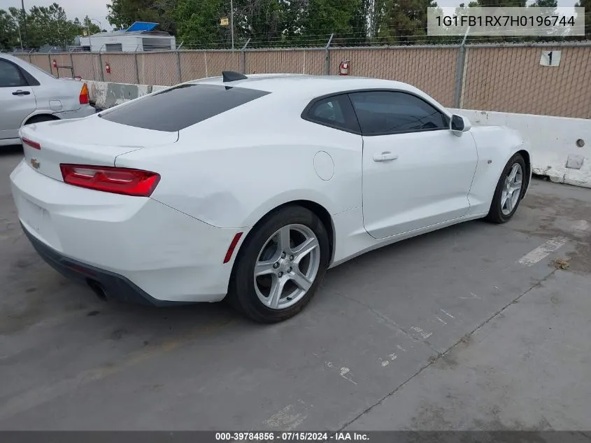 2017 Chevrolet Camaro 1Lt VIN: 1G1FB1RX7H0196744 Lot: 39784856