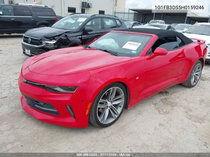 2017 Chevrolet Camaro 1Lt VIN: 1G1FB3DS5H0159246 Lot: 39812033