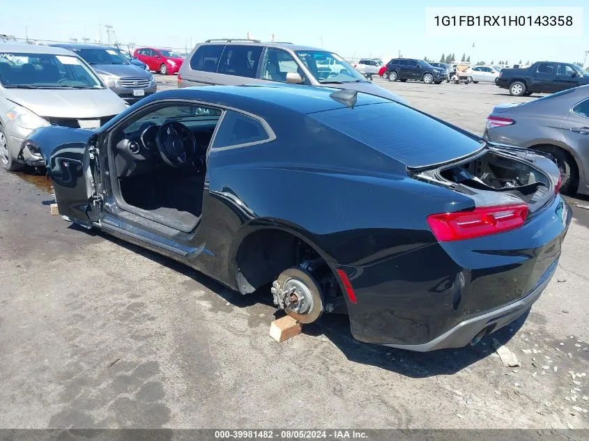 2017 Chevrolet Camaro 1Lt VIN: 1G1FB1RX1H0143358 Lot: 39981482