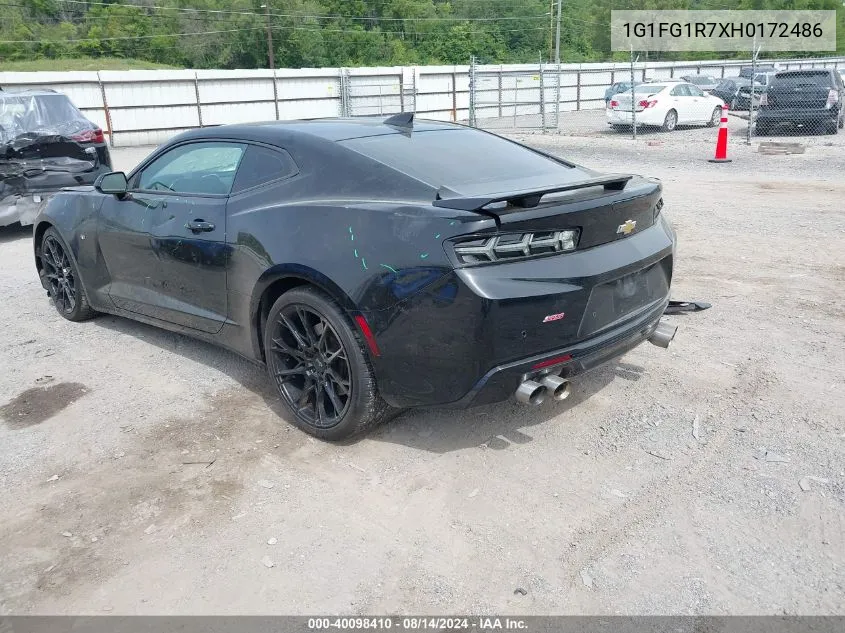 2017 Chevrolet Camaro 2Ss VIN: 1G1FG1R7XH0172486 Lot: 40098410