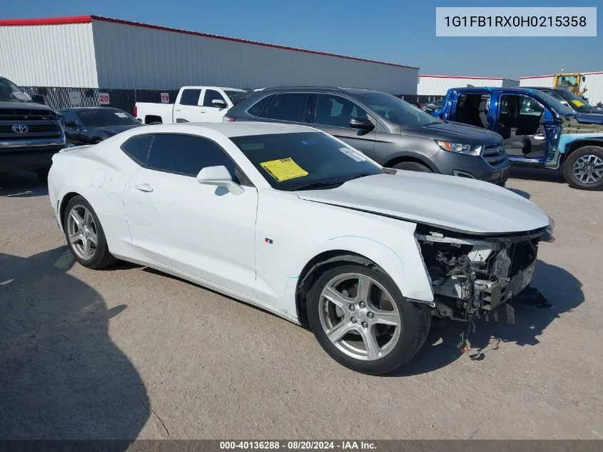 2017 Chevrolet Camaro Lt VIN: 1G1FB1RX0H0215358 Lot: 40136288