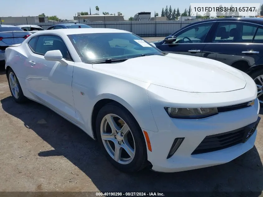 2017 Chevrolet Camaro 2Lt VIN: 1G1FD1RS3H0165747 Lot: 40190298