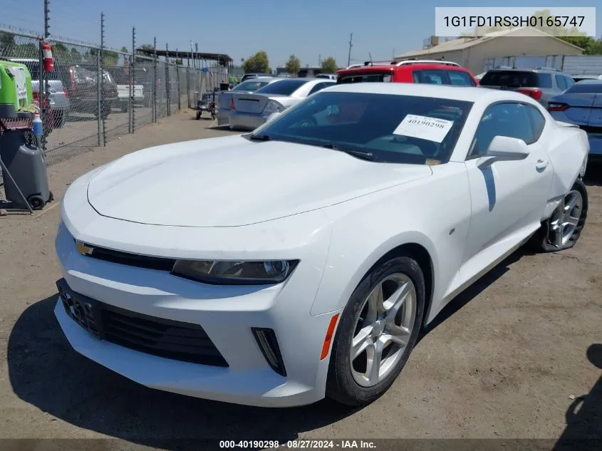 2017 Chevrolet Camaro 2Lt VIN: 1G1FD1RS3H0165747 Lot: 40190298