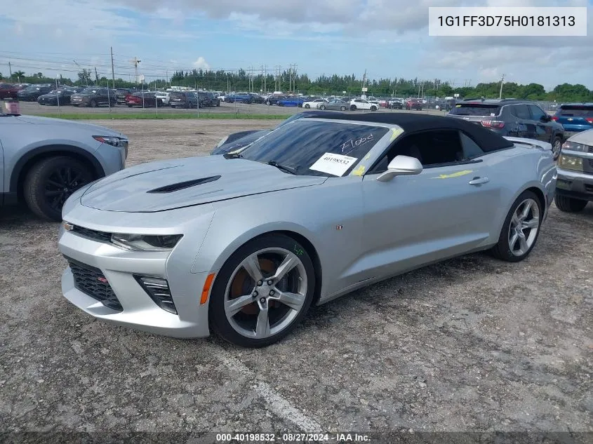 2017 Chevrolet Camaro 1Ss VIN: 1G1FF3D75H0181313 Lot: 40198532