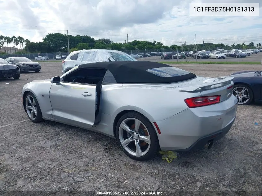 2017 Chevrolet Camaro 1Ss VIN: 1G1FF3D75H0181313 Lot: 40198532