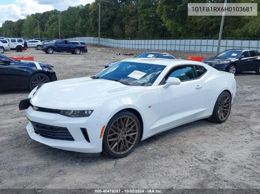 2017 Chevrolet Camaro 1Lt VIN: 1G1FB1RX6H0103681 Lot: 40479287