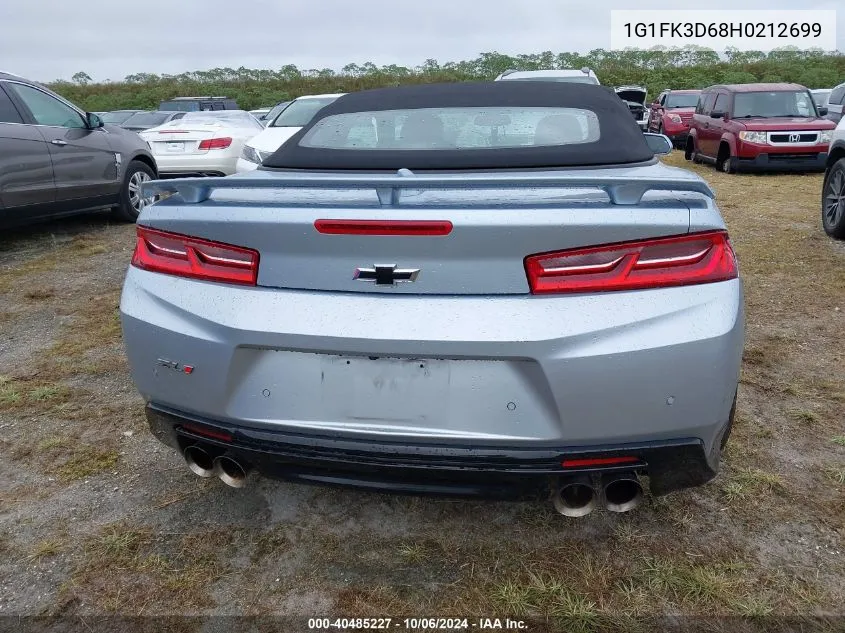 2017 Chevrolet Camaro Zl1 VIN: 1G1FK3D68H0212699 Lot: 40485227