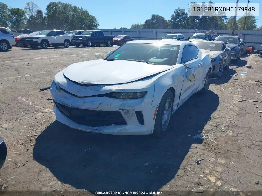 2017 Chevrolet Camaro 1Lt VIN: 1G1FB1RX0H0179848 Lot: 40570238