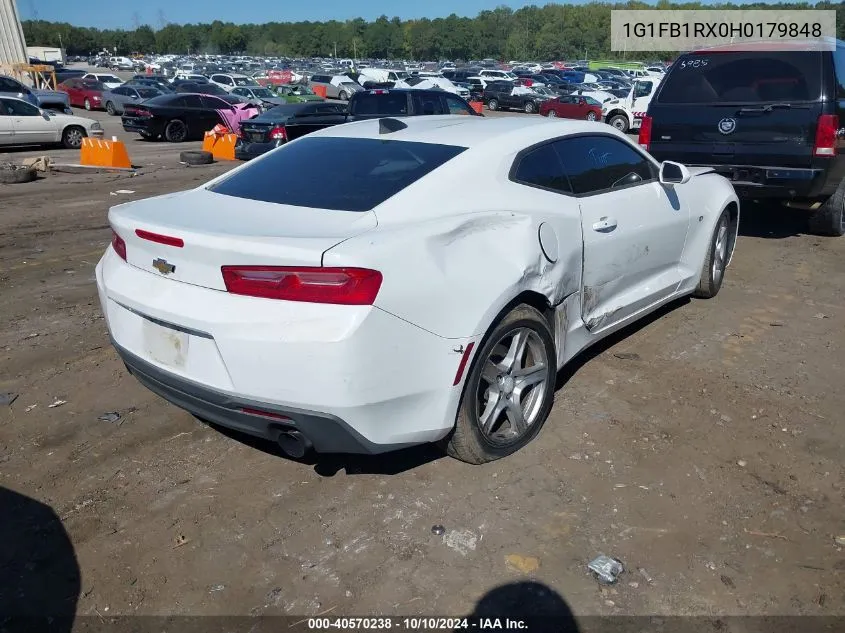 2017 Chevrolet Camaro 1Lt VIN: 1G1FB1RX0H0179848 Lot: 40570238