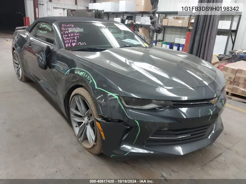 2017 Chevrolet Camaro Lt VIN: 1G1FB3DS9H0198342 Lot: 40617435