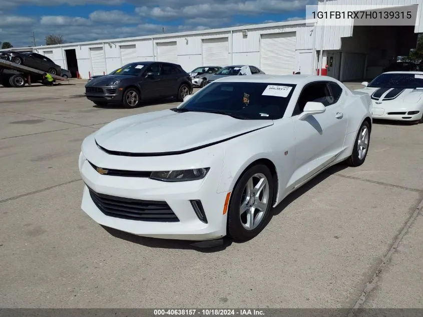 2017 Chevrolet Camaro 1Lt VIN: 1G1FB1RX7H0139315 Lot: 40638157