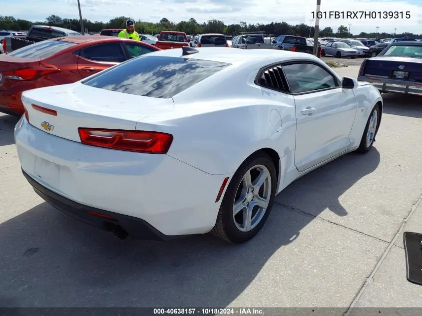 2017 Chevrolet Camaro 1Lt VIN: 1G1FB1RX7H0139315 Lot: 40638157