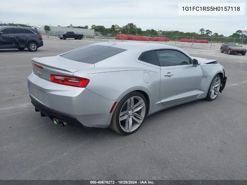 2017 Chevrolet Camaro Lt VIN: 1G1FC1RS5H0157118 Lot: 40676272