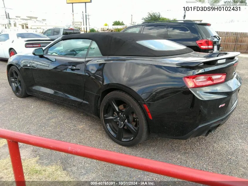 2017 Chevrolet Camaro VIN: 1G1FD3DS9H0102431 Lot: 40765391