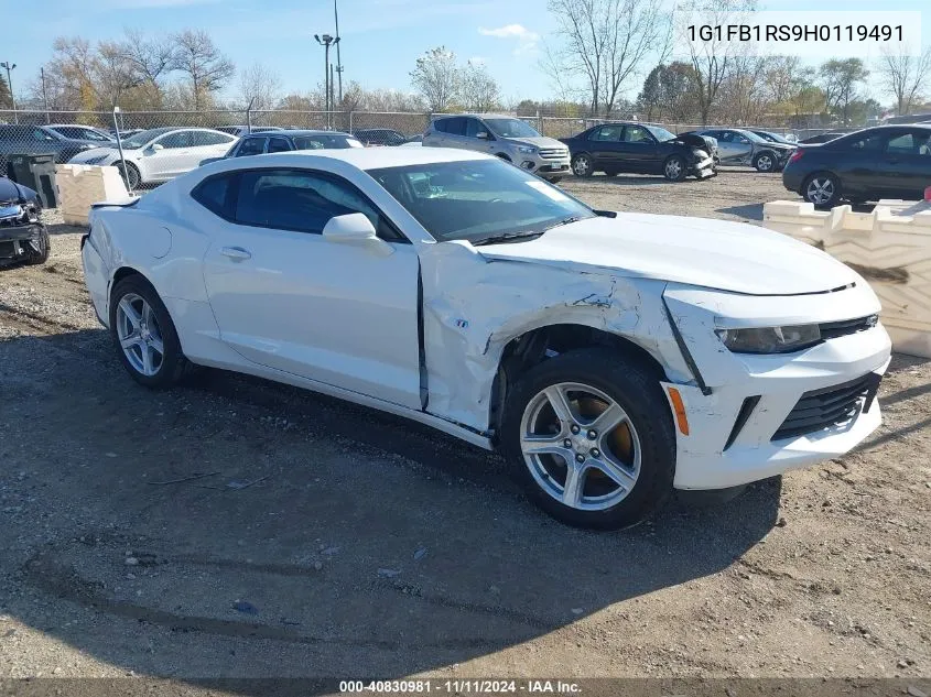 2017 Chevrolet Camaro 1Lt VIN: 1G1FB1RS9H0119491 Lot: 40830981