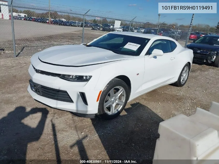 2017 Chevrolet Camaro 1Lt VIN: 1G1FB1RS9H0119491 Lot: 40830981