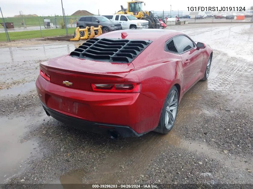 2018 Chevrolet Camaro 2Lt VIN: 1G1FD1RS1J0191124 Lot: 39296283