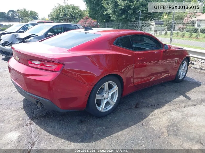 2018 Chevrolet Camaro 1Lt VIN: 1G1FB1RSXJ0136015 Lot: 39947395